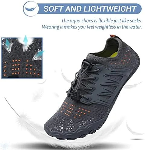 Vista 4 de SPUKEP Swim Shoes Womens Water Shoes Men Quick Dry Non-Slip Barefoot Shoes Women Pool Shoes Beach Shoes Mens Hiking Diving Sports Shoes Womens Yoga