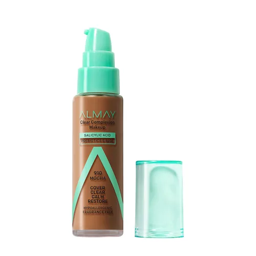 Vista 30 de Almay Clear Complexion - Base de maquillaje para acné con ácido salicílico, cobertura media, acabado mate suave, hipoalergénico, libre de crueldad