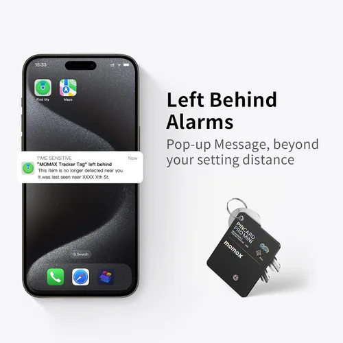 Vista 12 de Momax Wallet Tracker Smart Finder - Tarjeta de seguimiento de llaves Bluetooth delgada recargable con batería de 1 año, Apple Find My (solo iOS)