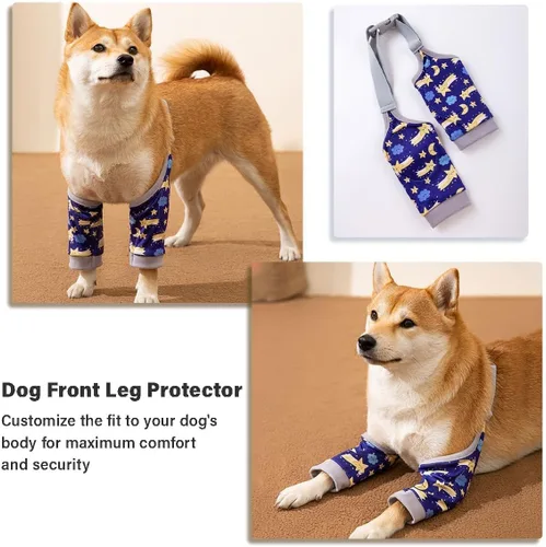 Vista 3 de MANON ROSA Coderas para Perros – Mangas Envolventes para Patas Delanteras de Perros Grandes, Protección contra Heridas y Soporte Antilamer