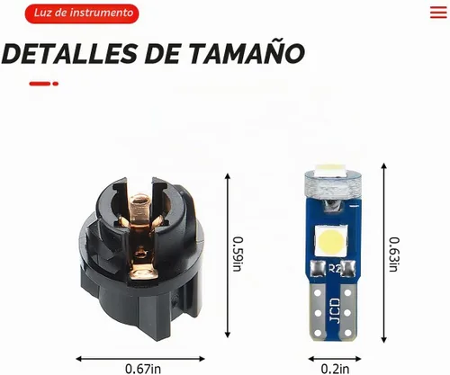 Vista 2 de BELOMI 20 unidades de luces LED T5 para salpicadero de automóvil, bombilla de alta luminosidad 3030-3SMD de repuesto con casquillo de bloqueo de Azul