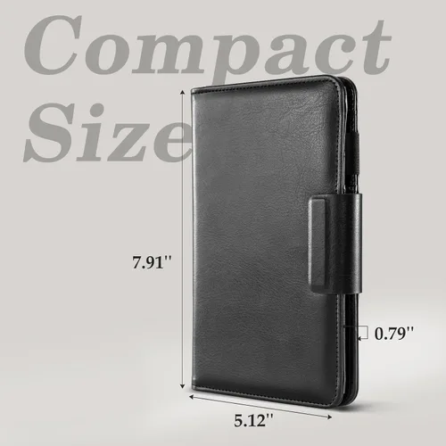 Vista 5 de CoBak Libreta para servidores de alta calidad: organizador de cartera de camarero de 5.12 x 7.91 pulgadas en piel auténtica, con 8 bolsillos