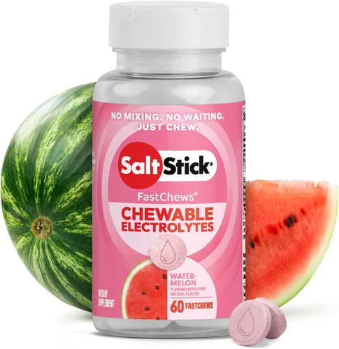 Vista 14 de SaltStick Electrolyte FastChews con cafeína – 60 tabletas masticables Citrus Burst – Tabletas de sal para correr e hidratar, masticables