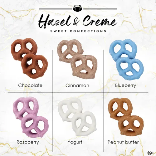 Vista 3 de Hazel & Creme Caja de regalo de pretzel de yogur – Surtido gourmet de 6 sabores – Día de la Madre, regalo de cumpleaños para hombres y mujeres