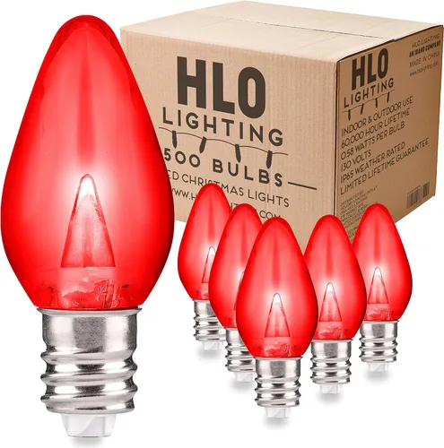 Vista 27 de Enchufe de iluminación navideña LED liso C7 verde azulado bombillas de repuesto para enchufes E12, grado comercial de bajo consumo, 2 bombillas