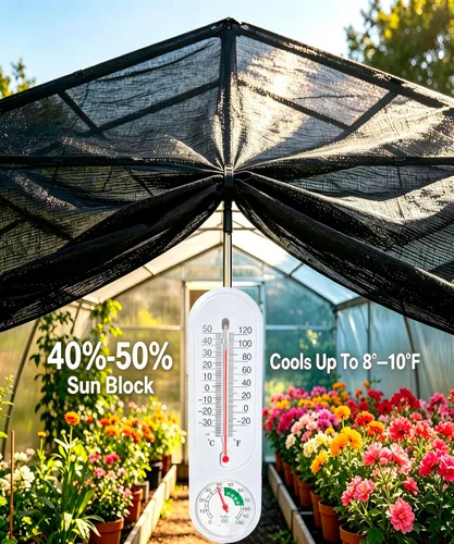 Vista 2 de e.share - Tela de sombra, 40%-50% de protección UV contra el sol, 3 pies x 10 pies, malla de sol personalizable para cubrir plantas de jardín