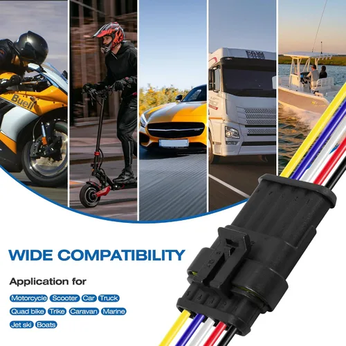 Vista 6 de RDBS Kit de 5 conectores de cable eléctrico de 5 pines, 5 vías, impermeables, macho y hembra, enchufe para automóvil, camión, motocicleta, barco