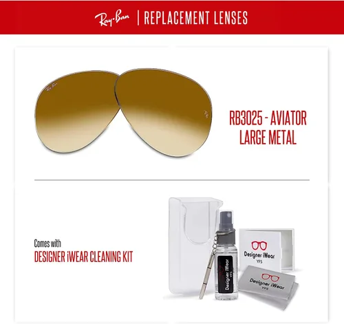 Vista 4 de Original AVIATOR GRAN METAL RB3025 lentes de repuesto para hombres para mujeres+gratis kit de cuidado de gafas