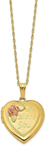 Vista 2 de ICE CARATS Collar de cadena de oro de 10 quilates y 12 quilates y 14 quilates, colgante de medallón de colinas negras, joyería fina para mujer