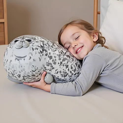 Vista 3 de Ryttir Animal de peluche grande de 24 pulgadas, diseño de focas suaves de peluche para dormitorio, divertidos regalos de San Valentín para mujeres