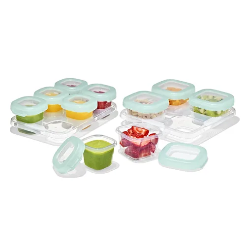Vista 9 de OXO Tot Baby Blocks - Contenedores de almacenamiento para congelador (2 onzas), ópalo