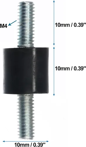 Vista 3 de X AUTOHAUX 4 unids M4 coche anti vibración goma aislador amortiguador 0.394x0.394 in caucho bobina montaje amortiguador montajes para compresores