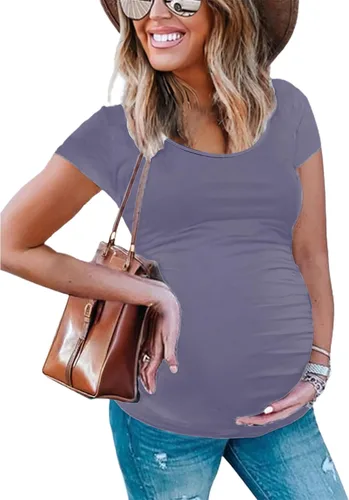 Vista 17 de Peauty Women's Maternity Side Ruched Shirts
