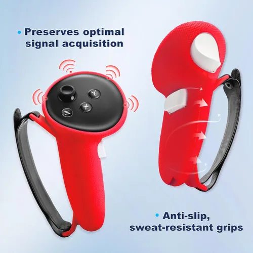 Vista 3 de VR Touch Controller Grip Cover for Meta Quest 3 Accessories, Silicone Headset Cover, Face Cover, Protective Lens Cover, Anti-Throw Accessories Set