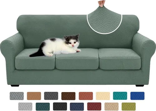 Vista 73 de XINEAGE Funda de diván para sofá en forma de L, fundas de sofá modular para mascotas, funda de asiento de sofá antideslizante lavable, fundas