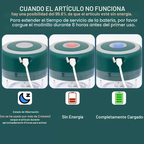 Vista 6 de beerfingo Molinillo eléctrico de hierbas – Molinillo grande de 3.5 pulgadas para moler hierbas frescas secas y especias, molinillo recargable por