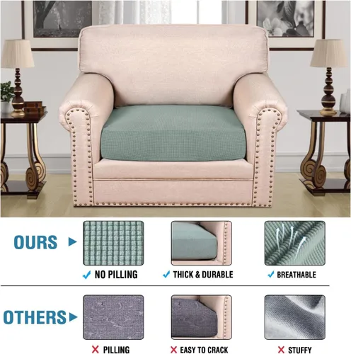 Vista 30 de H.VERSAILTEX Fundas de Cojín de Asiento Individuales Super Elásticas Fundas de Sofá Fundas de Cojín de Sofá Fundas Deslizables Juegos Tela de Sarga
