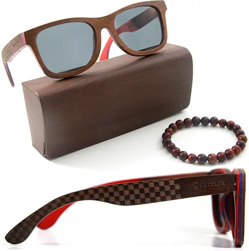 Vista 2 de Gafas de sol de madera para hombre y mujer. 100% madera de arce