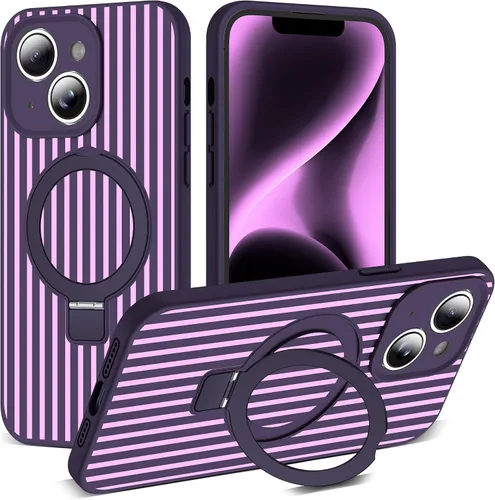 Vista 144 de SKYLMW Funda diseñada para iPhone 11 con soporte magnético invisible Compatible con Mag-Safe, a prueba de caídas de grado militar, a prueba