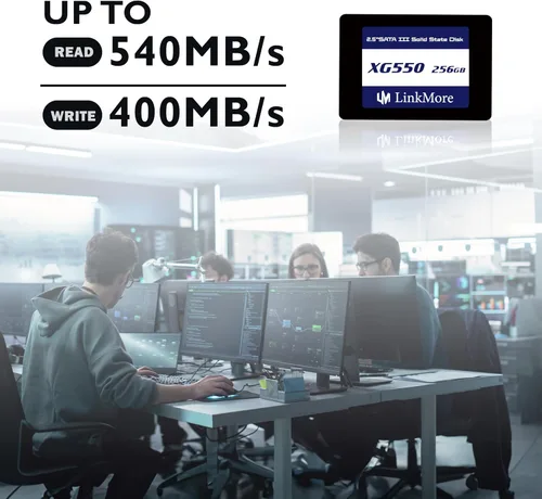 Vista 2 de LinkMore XG550 256GB 2.5" SATA III (6Gb/s) SSD interno, unidad de estado sólido, velocidad de lectura de hasta 540MB/s, 2.5 pulgadas para portátiles