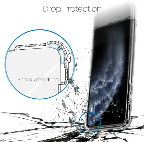 Vista 5 de GOOSPERY Funda para iPhone 11 Pro Max, cubierta protectora transparente con esquinas reforzadas, funda híbrida delgada a prueba de golpes para Apple