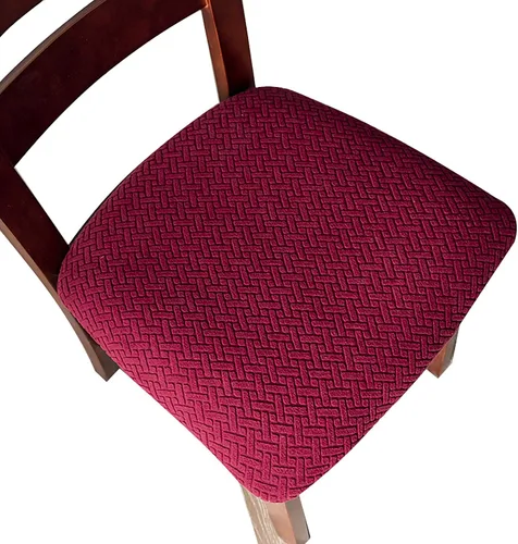 Vista 17 de Genina Fundas de Asiento para Silla de Comedor Fundas de Asiento Deslizables Fundas de Silla de Cocina (Beige, 2 Piezas)