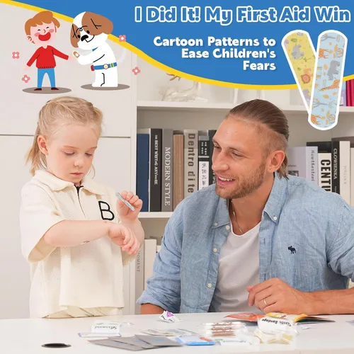 Vista 6 de StBernard Kit de Primeros Auxilios para Niños, Mini Kit Médico Portátil EDC con Lindos Vendajes, Triple Antibiótico para las Pequeñas Heridas