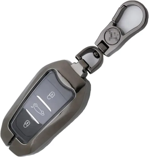 Vista 4 de RASFFAQ Funda para llavero de coche inteligente de aleación de zinc compatible con Peugeot 208 308 508 3008 5008 Citroen C4 Picasso DS3 DS4 DS5 DS6