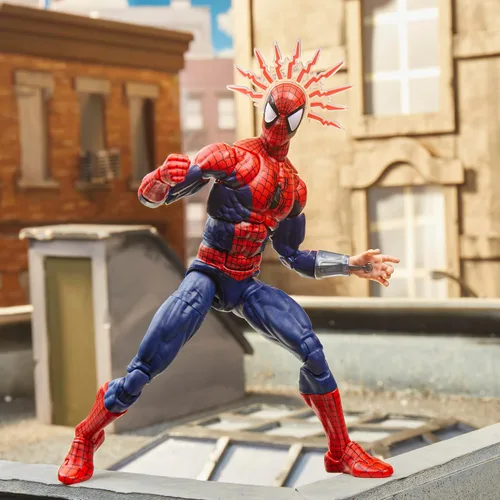 Vista 4 de Marvel Legends Serie Máxima Spider-Man, Figura de acción coleccionable Deluxe de 6 pulgadas de Spider-Man de cómics; articulación asombrosa
