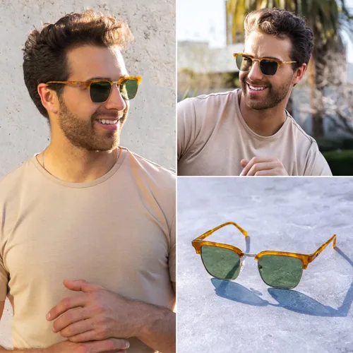 Vista 9 de WearMe Pro Gafas de sol rectangulares polarizadas sin montura