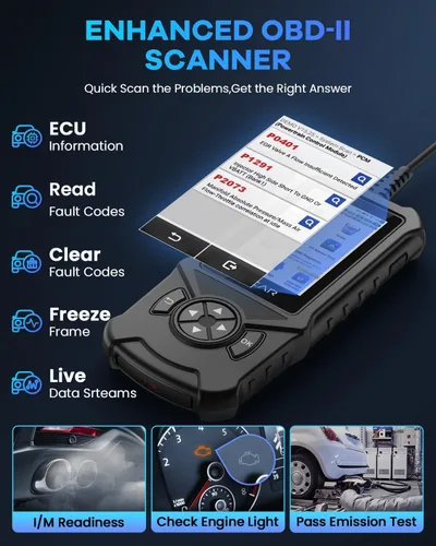 Vista 3 de Mucar CDE900 Escáner OBD2, Lector de Código de Auto con Sistema de Comprobación del Motor, Herramienta de Diagnóstico Automotriz con Pantalla Táctil