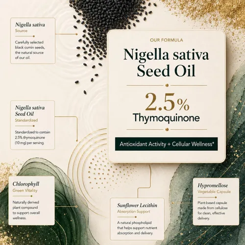 Vista 5 de Black Cumin Seed Oil Supplement, 2.5% Thymoquinone, 60 Capsules