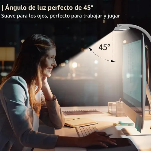Vista 2 de Lámpara de escritorio LED con abrazadera, luz de escritorio de oficina