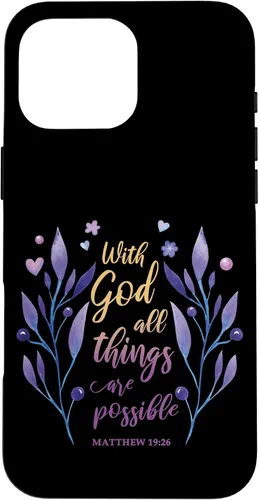 Vista 19 de with God All Things are Possible Matthew 19:26 Christian Case for iPhone 16