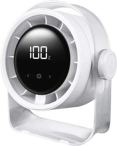 Vista 10 de VAVOFO Ventilador de Escritorio, Pequeño Ventilador de Mesa LED Portátil Silencioso, Inclinación de 180°, 100 Velocidades, 5 Modos, Ventilador