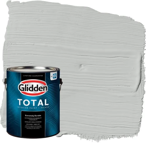 Vista 42 de Glidden Pintura Interior + Imprimación: Gris/Plata Antigua, Una Capa, Satinado, 1 Galón