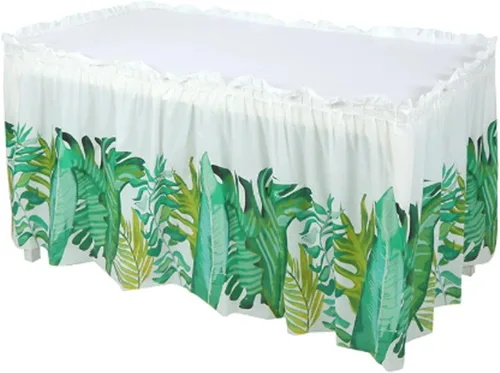 Vista 8 de 2 Pack Black Table Skirt Cover Happy Birthday Tablecloth Party Table Skirt Rectangular Table Cloth Cover for Indoor or Outdoor Parties Style 5