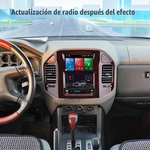 Vista 7 de Radio Android para Mitsubishi Pajero V73 2004-2011 Pantalla táctil CarPlay GPS Upgrade Mitsubishi Pajero V73 2004-2011 with a wood grain
