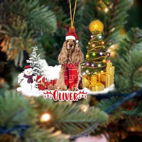 Vista 143 de NAZENTI Adorno personalizado de gato abisinio con árbol de pino, adorno de Navidad personalizado para perros amantes de las mascotas, colgante
