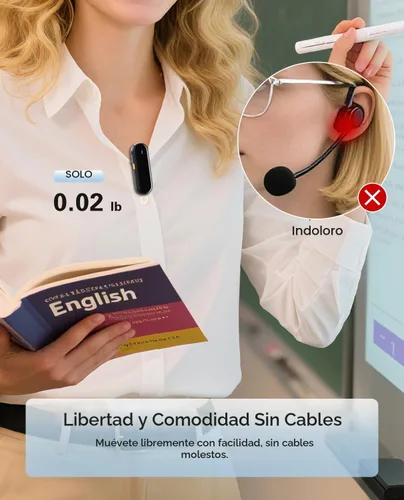 Vista 2 de Tearstone Amplificador de voz para profesores con micrófono de solapa magnético inalámbrico, altavoz recargable portátil Bluetooth, 2 micrófonos