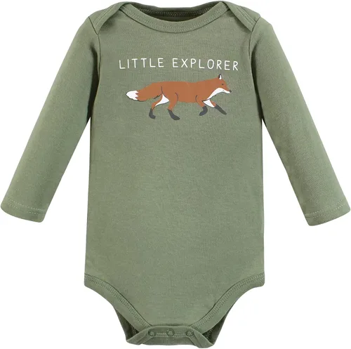 Vista 8 de Hudson Baby baby-boys Cotton Long-sleeve Bodysuits 5-pack