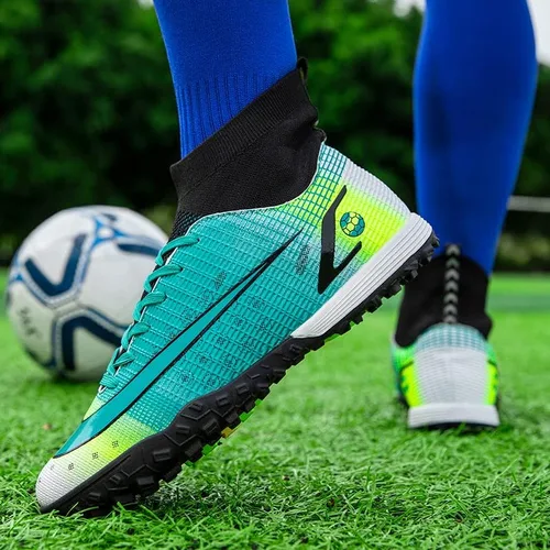 Vista 8 de Liuliuroupp Tacos de fútbol para hombre, zapatos de fútbol profesionales para interioresexteriorescompeticionesentrenamientoatléticos para niños