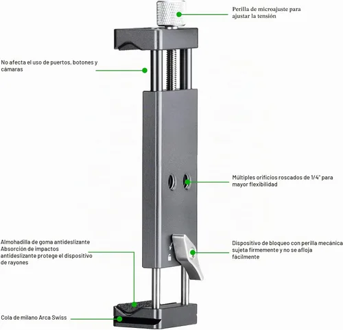 Vista 3 de FANAUE Soporte para iPad con cabezal de bola de 0.669 in para trípode, compatible con brazo de doble enchufe y soporte para automóvil, soporte
