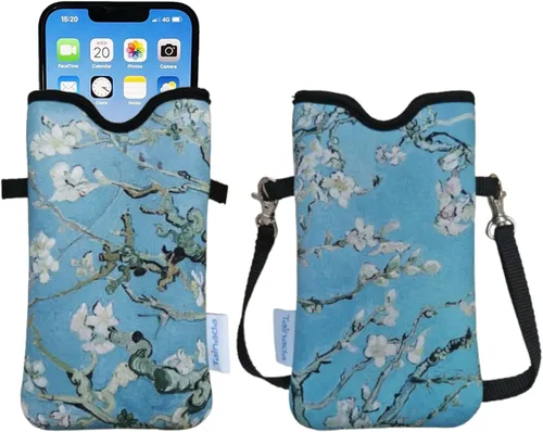 Vista 23 de Tainada Funda Estuche Bolsa de Neopreno para Teléfono para Hombres y Mujeres con Correa Cruzada/Cordón para el Cuello para iPhone 17/16/15 Pro Max