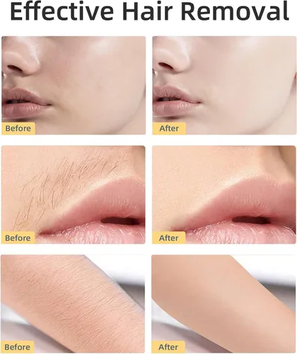 Vista 7 de Depilación facial para mujeres, removedor de vello facial sin dolor con 2 cabezales de repuesto, tamaño de lápiz labial, recargable por USB