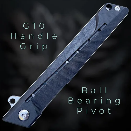 Vista 4 de TACTICAL GEARZ Cuchillo plegable de bolsillo para EDC, mango G10, hoja tanto de acero D2, incluye funda (Nyx)