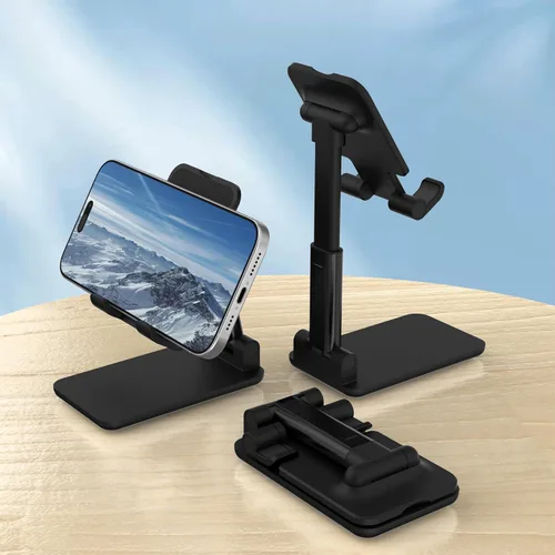 Vista 5 de Soporte para Teléfono Celular, Ángulo y Altura Ajustables Soporte para Teléfono Celular para Escritorio, Plegable y Portátil, Almohadilla
