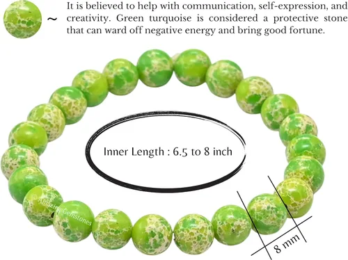 Vista 832 de Amazing Gemstone Pulsera de cristal para mujeres y hombres, pulsera de cristal curativo de protección, pulsera elástica con cuentas de piedras