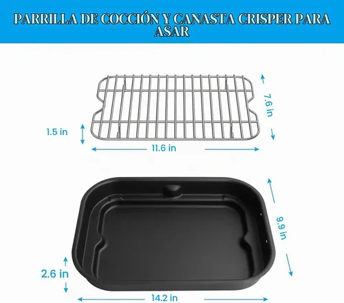 Vista 2 de Outspark Rejilla asada y olla de cocina para Ninja Foodi FG551/DG551 Smart XL Accesorios para parrilla de interior, estante para freidora de aire