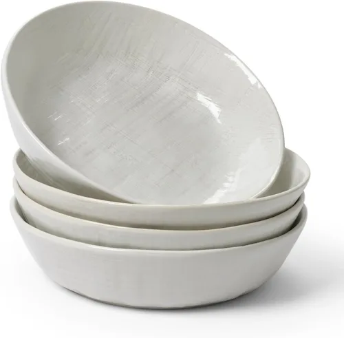 Vista 14 de famiware Tempus - Juego de 4 cuencos para pasta de 8.6'', cuencos de 40 oz para cocina, cuencos hondos de gres para servir, aptos para lavavajillas